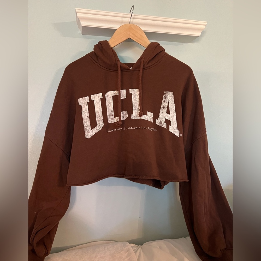 H&M Brown Cropped UCLA Sweatshirt